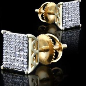 Trendy Men's or Unisex
14K Yellow Gold Over
Sterling Silver Diamonds
Earrings